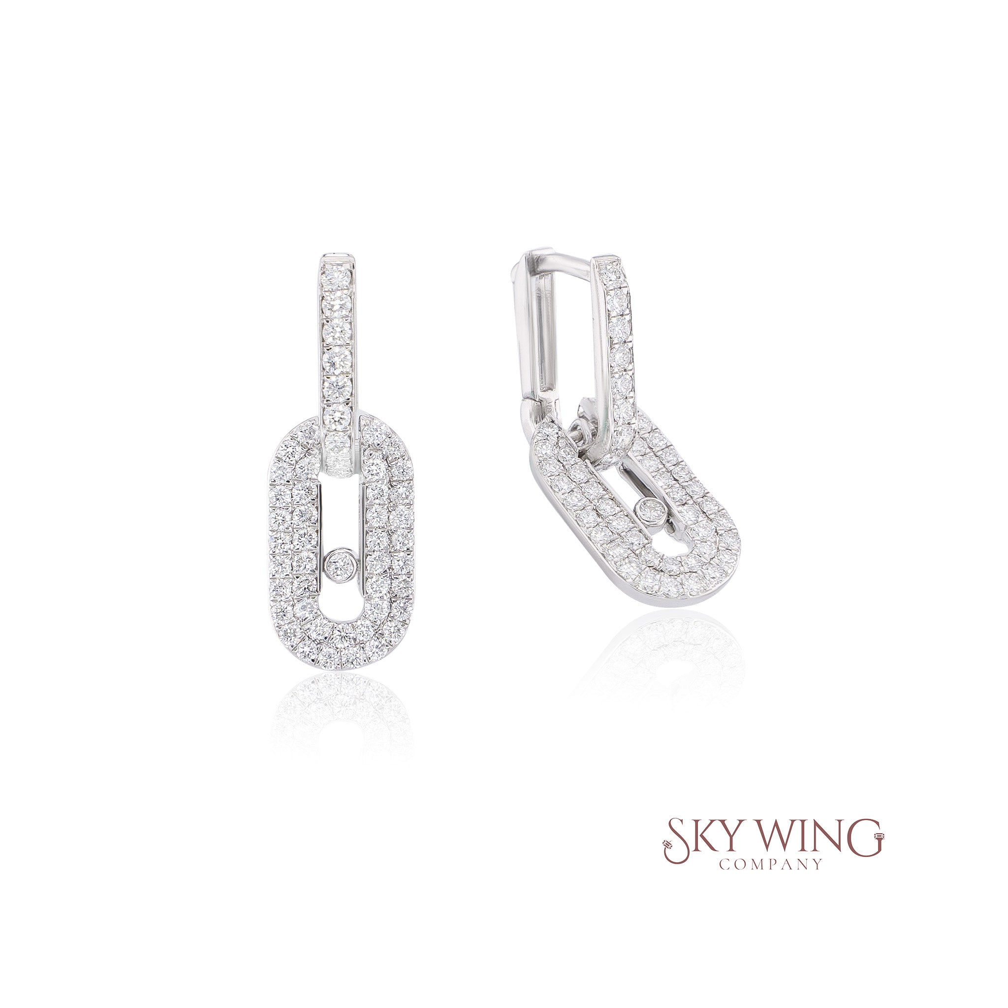 ROUND DIAMOND MOVABLE DANGLER EARRING
