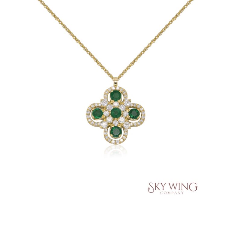 DIAMOND AND PINK SAPPHIRE FLOWER NECKLACE