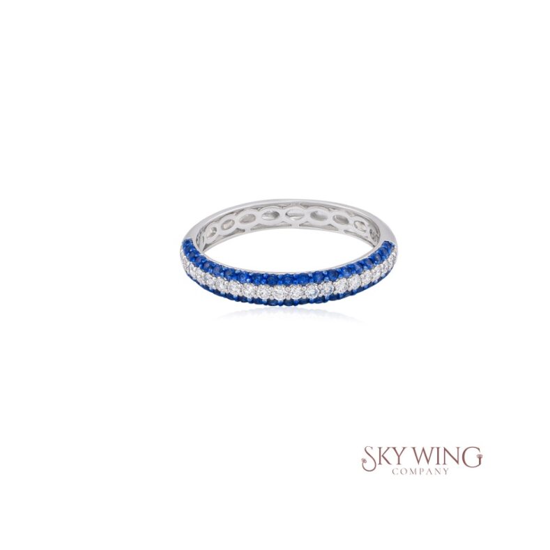 HALF ETERNITY DIAMOND AND RUBY RING