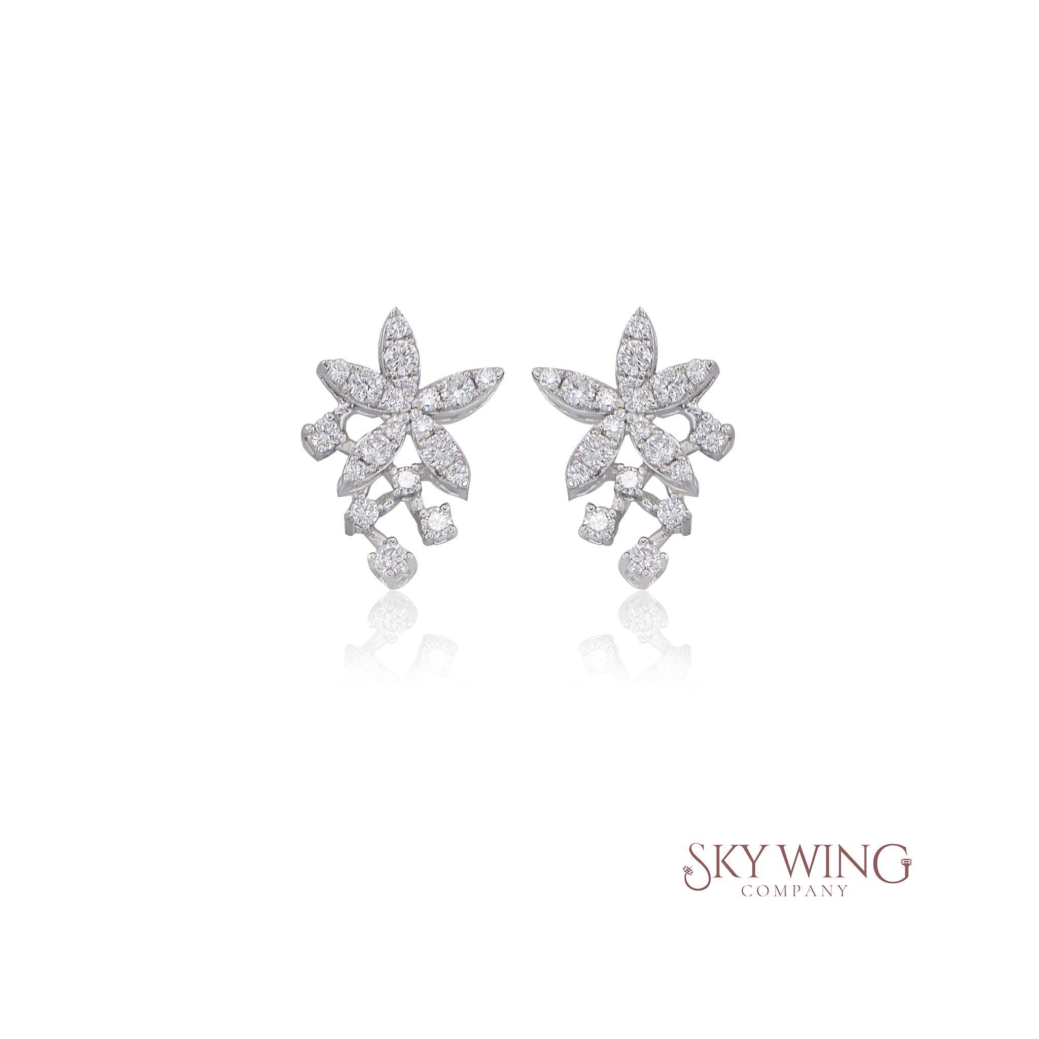 DIAMOND FLOWER DANGLER EARRING