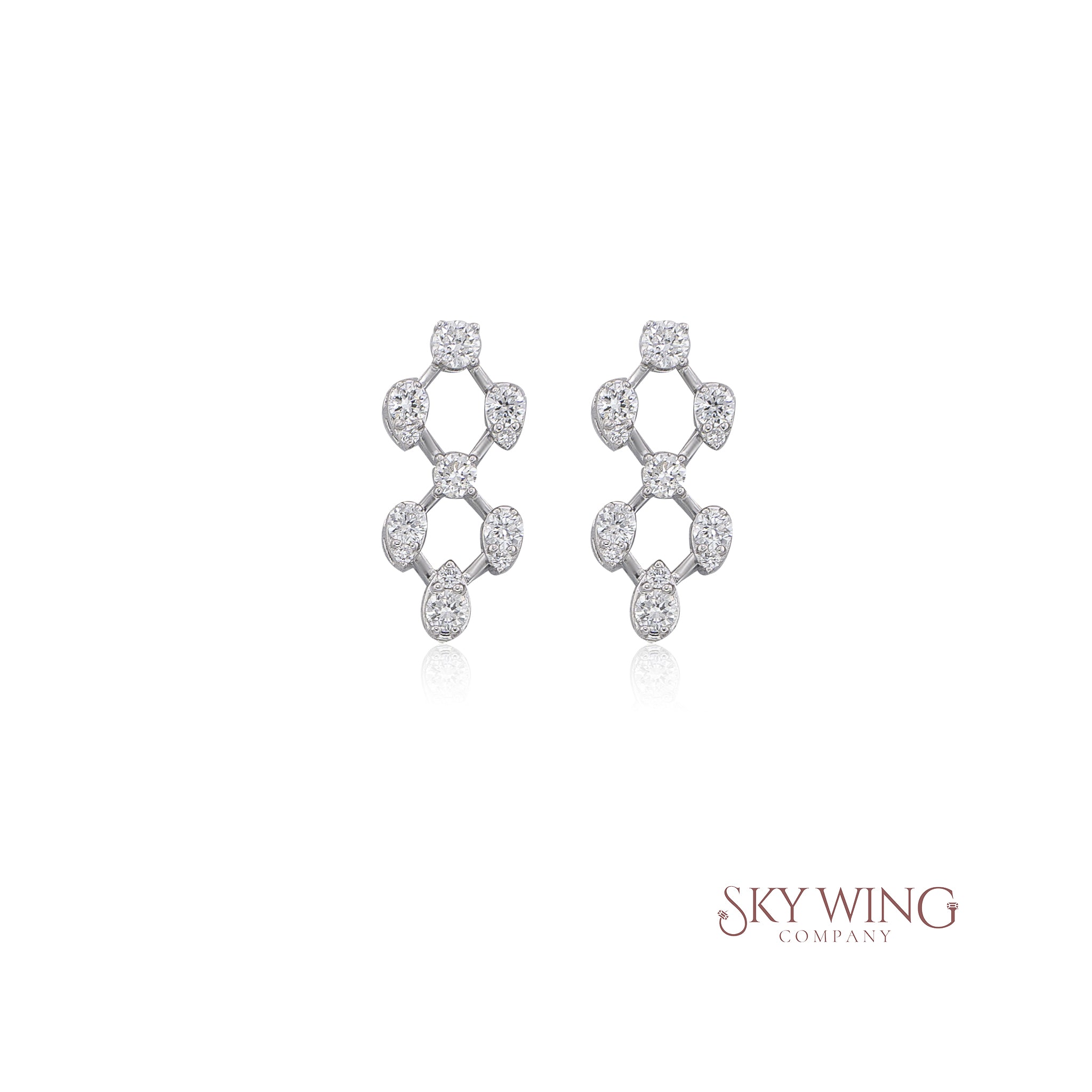 DIAMOND CRISS CROSS DANGLER EARRING
