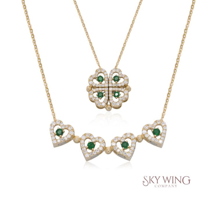 MAGNETIZED 4 HEART CLOVER NECKLACE