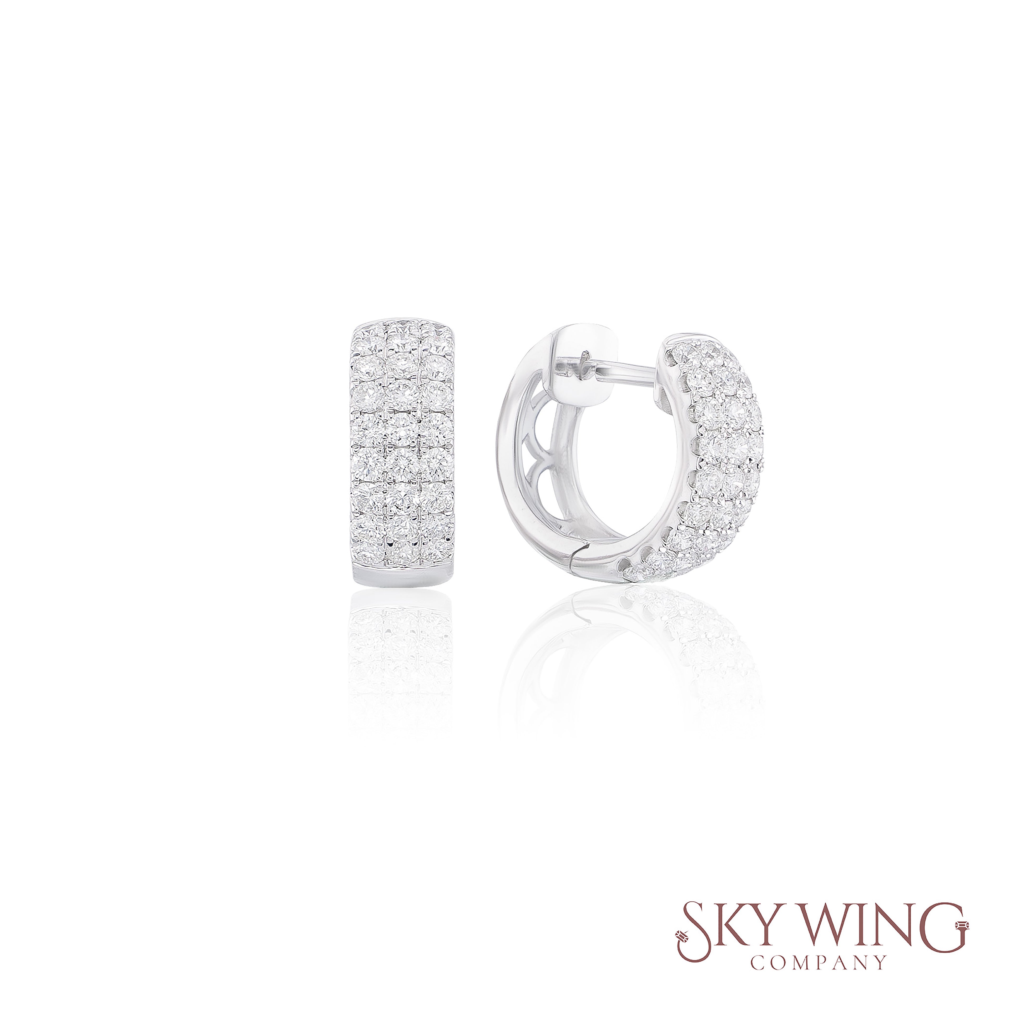 3 LAYER DIAMOND STUDD EARRINGS