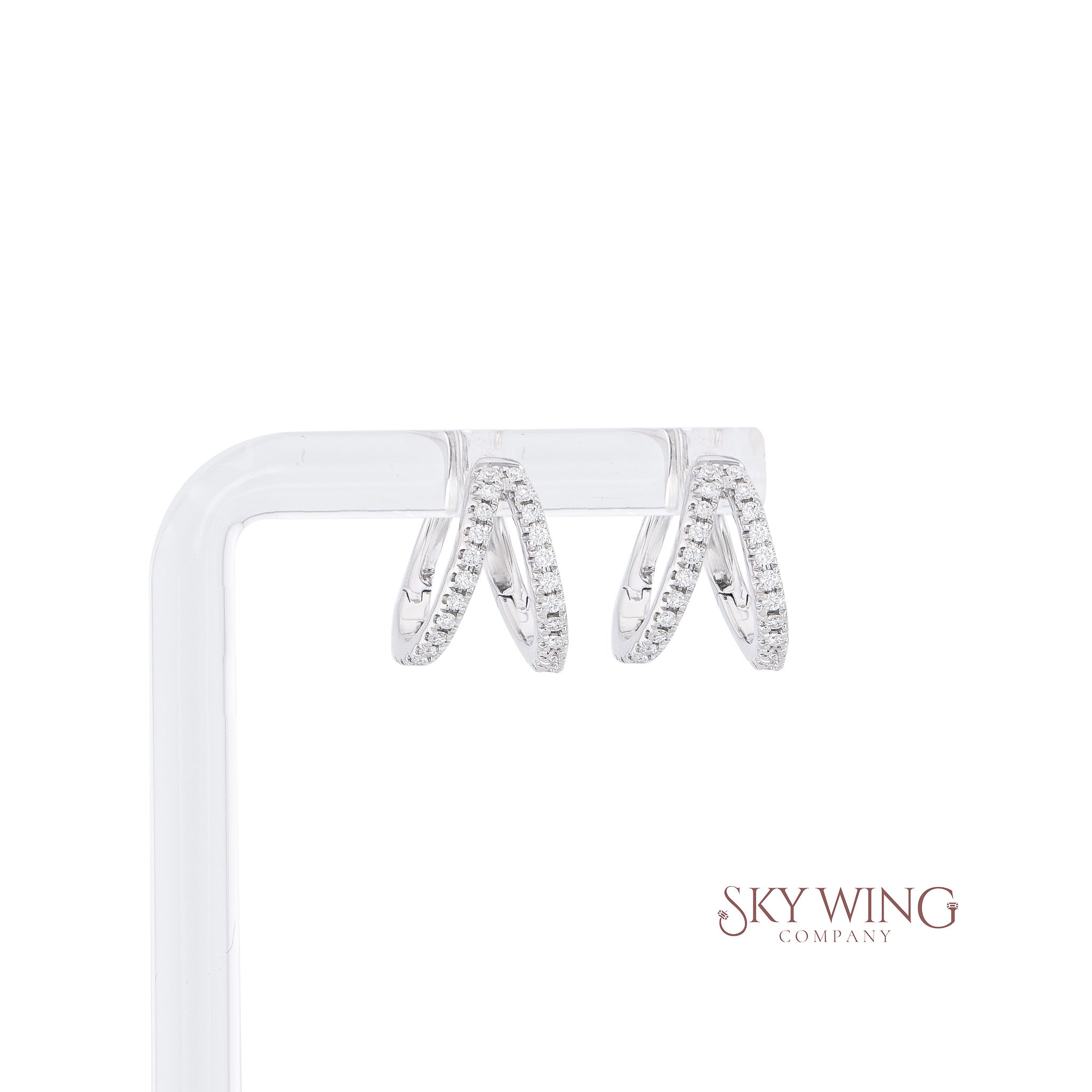 2 LAYER ROUND DIAMOND EARRING