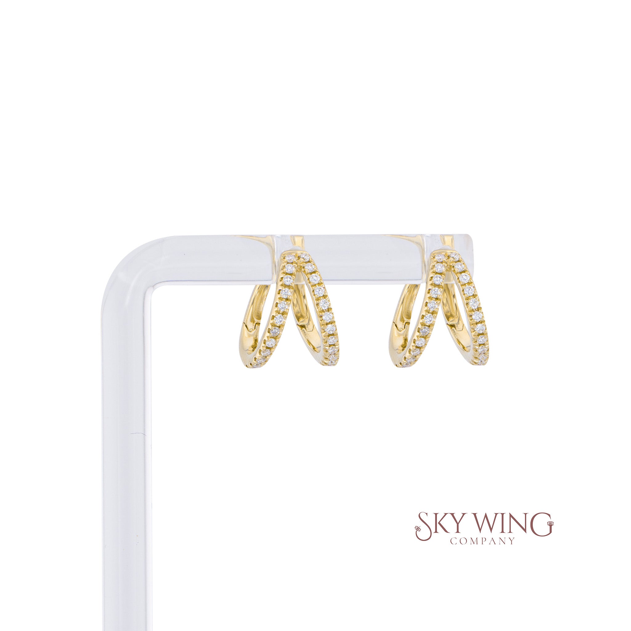2 LAYER ROUND DIAMOND EARRING