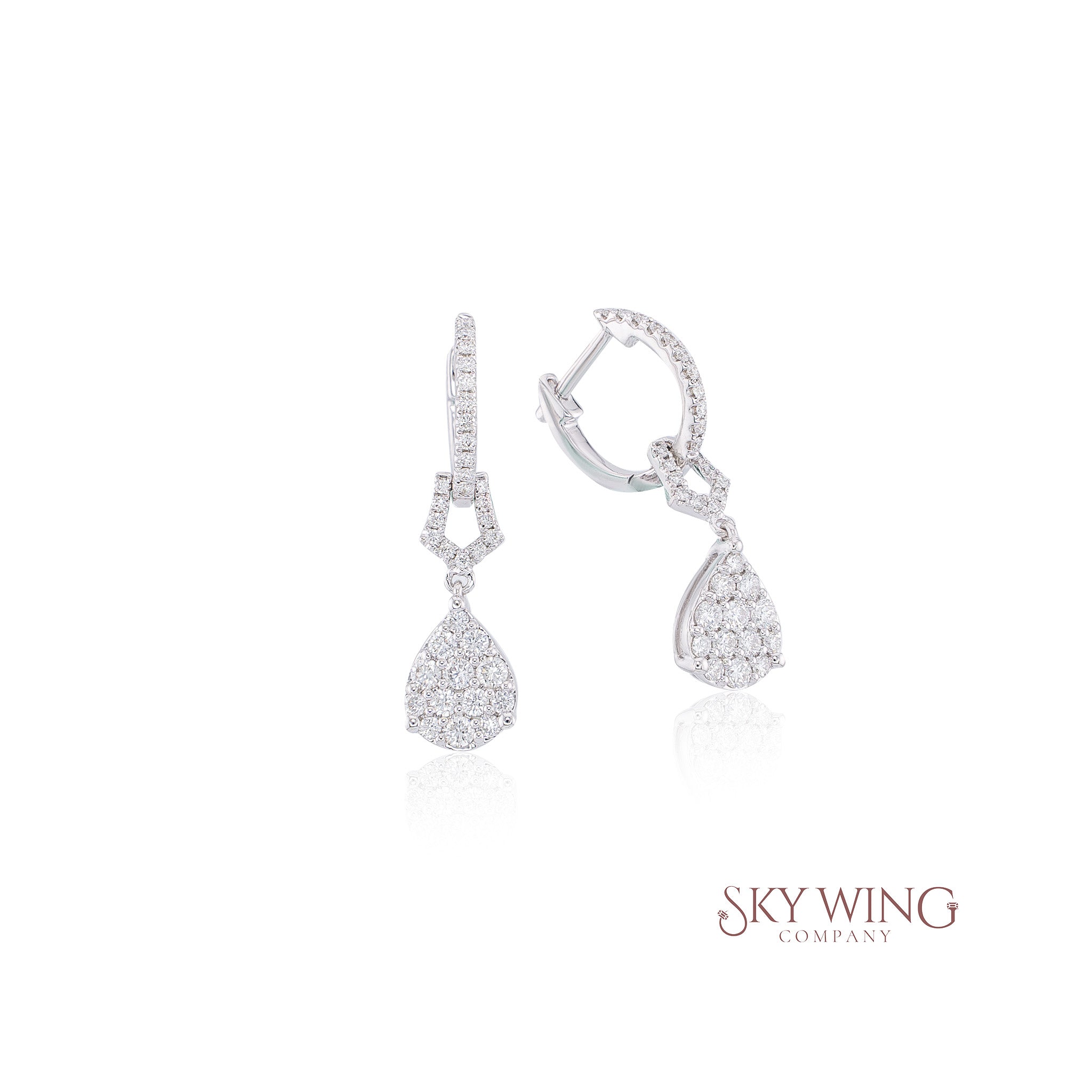 DIAMOND ROUND DROP DANGLER EARRING