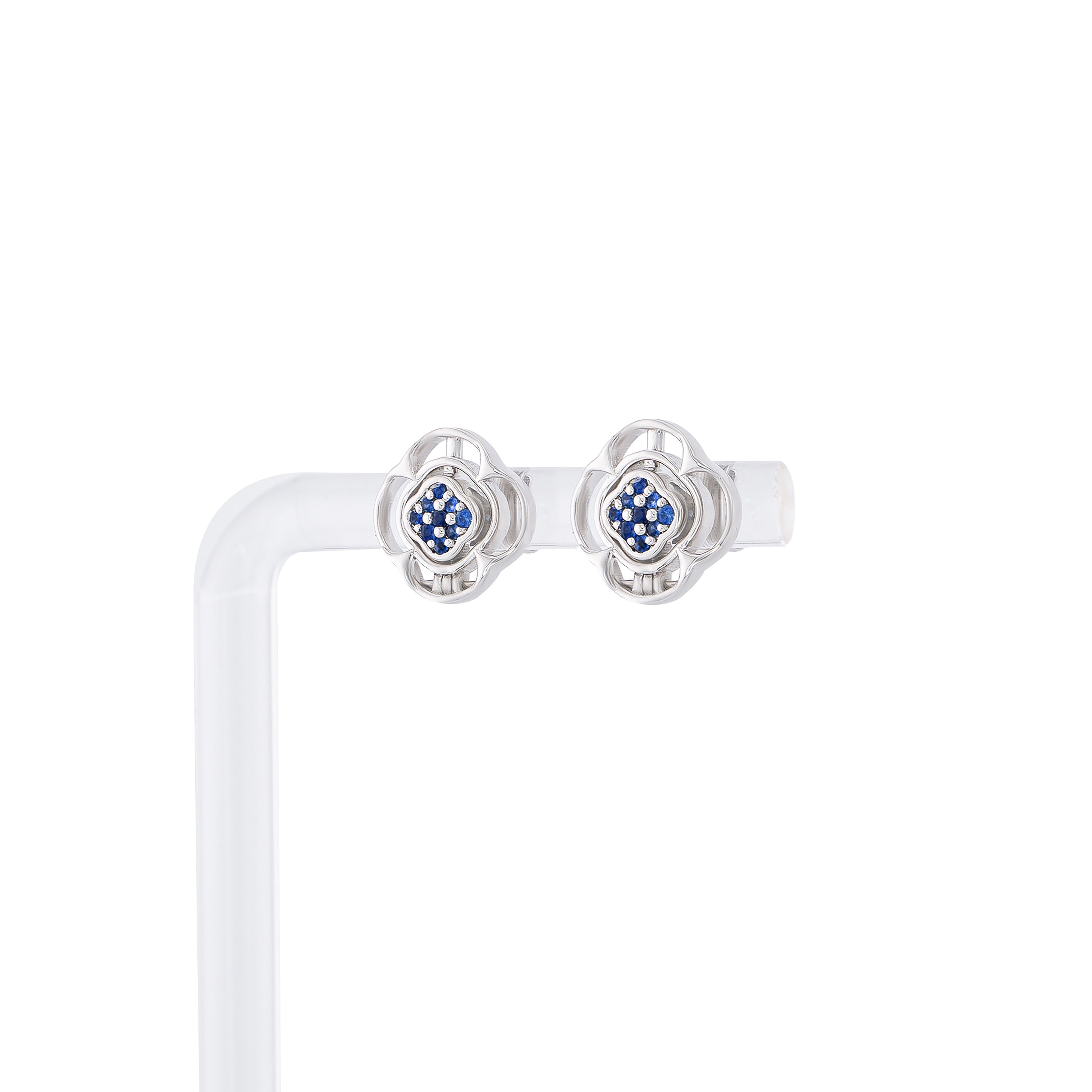 BLUE SAPPHIRE CLOVER CONVERTIBLE EARRING