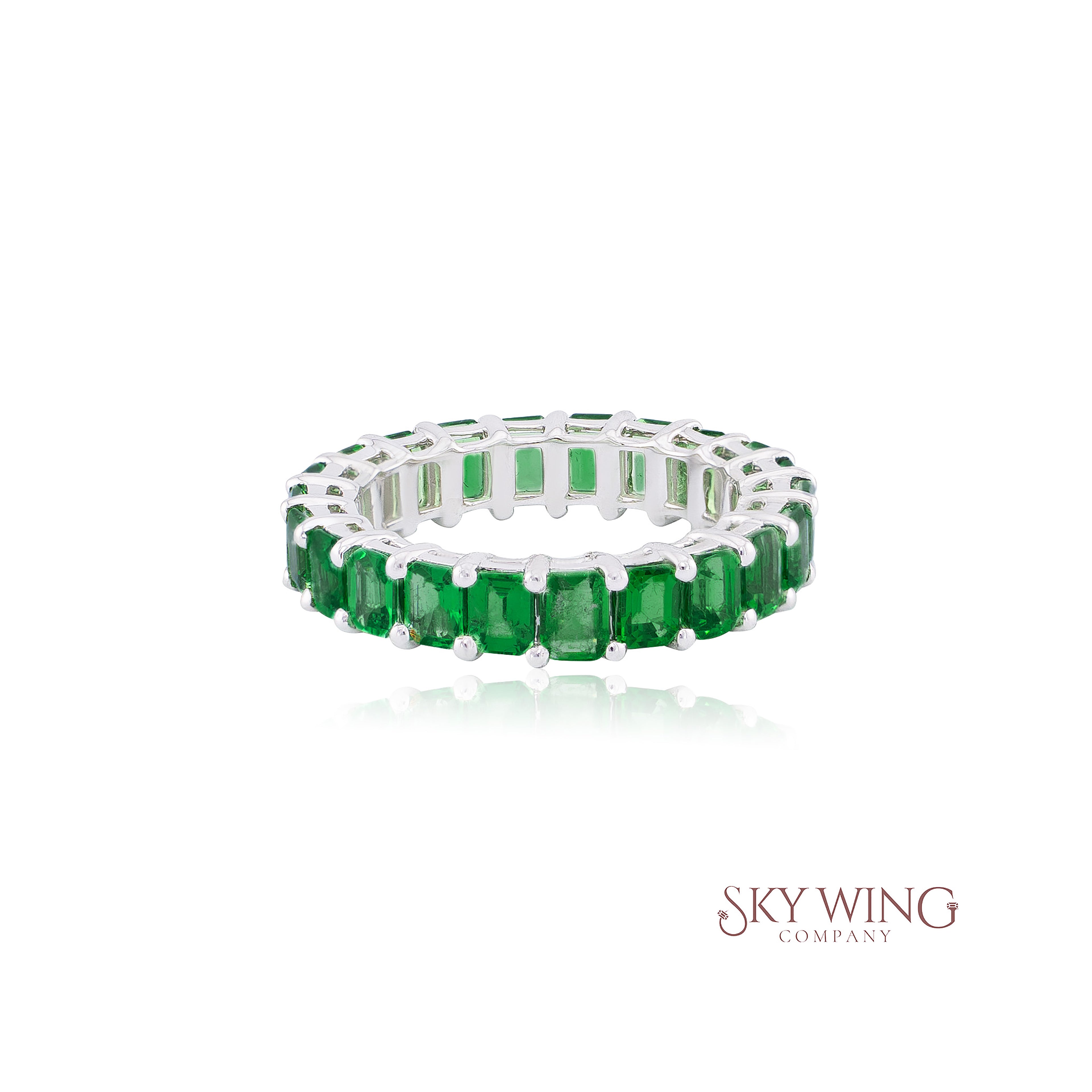 OCTAGON TSAVORITE BAND RING