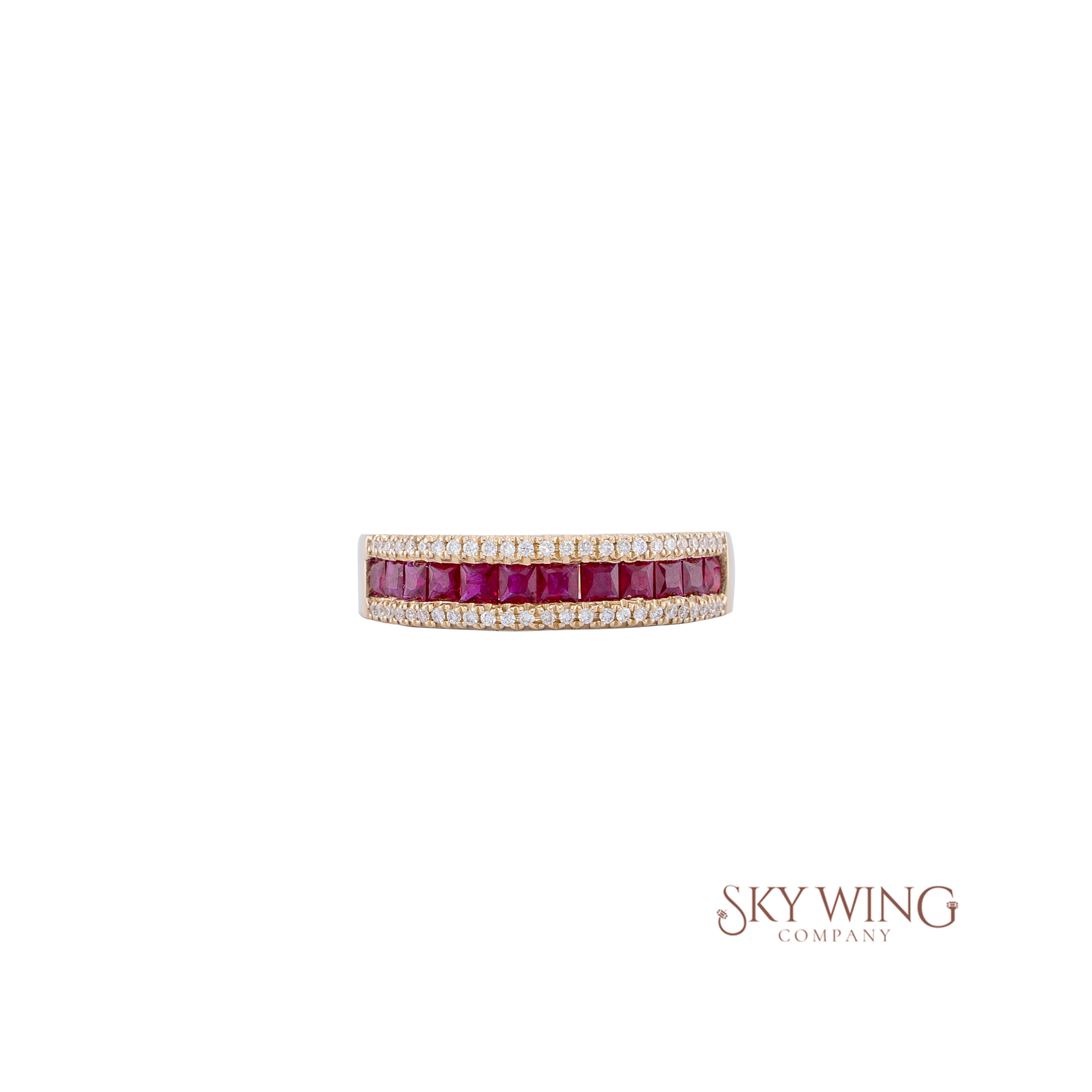 DIA & PRINCESS CUT RUBY BAND