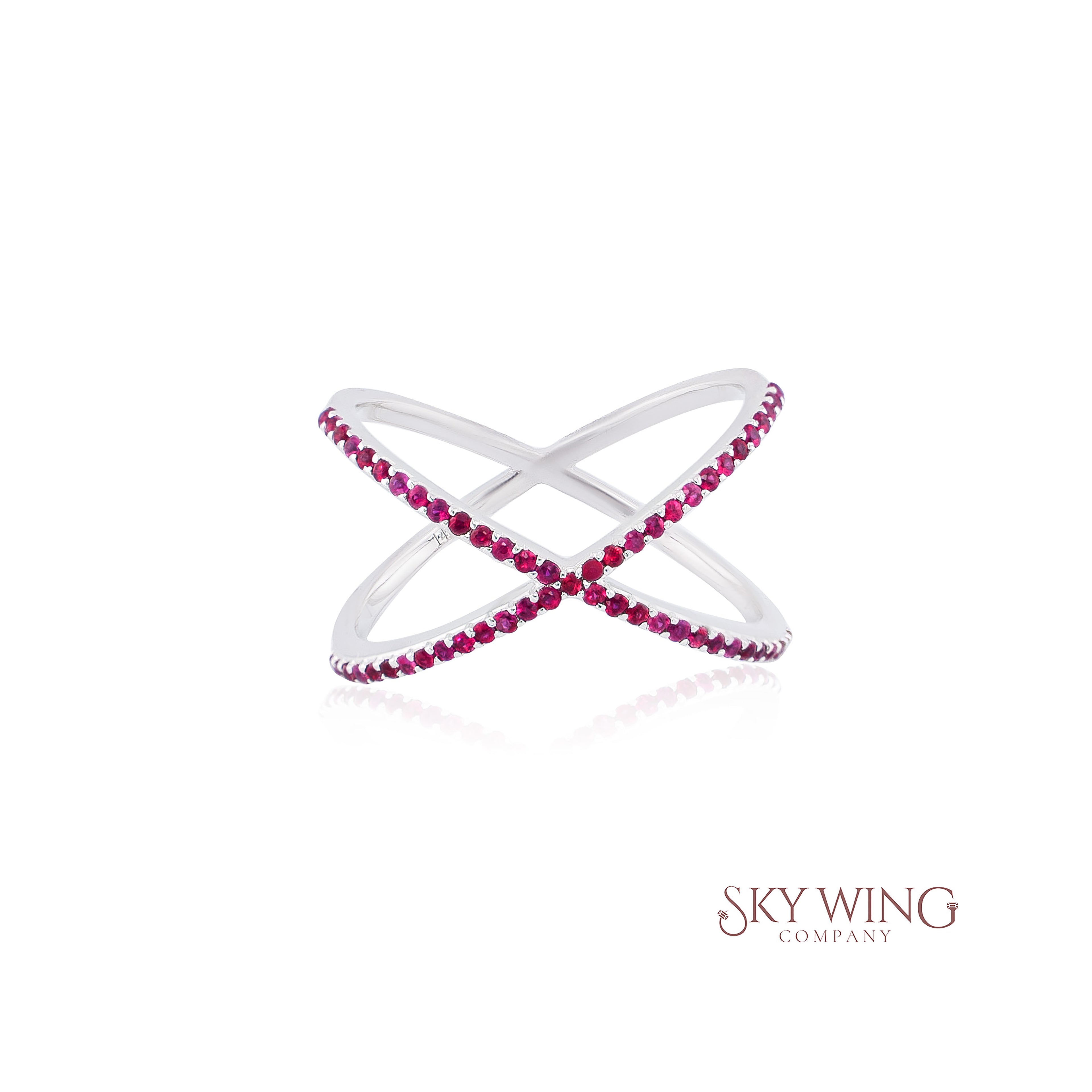 CRISS CROSS RUBY RING