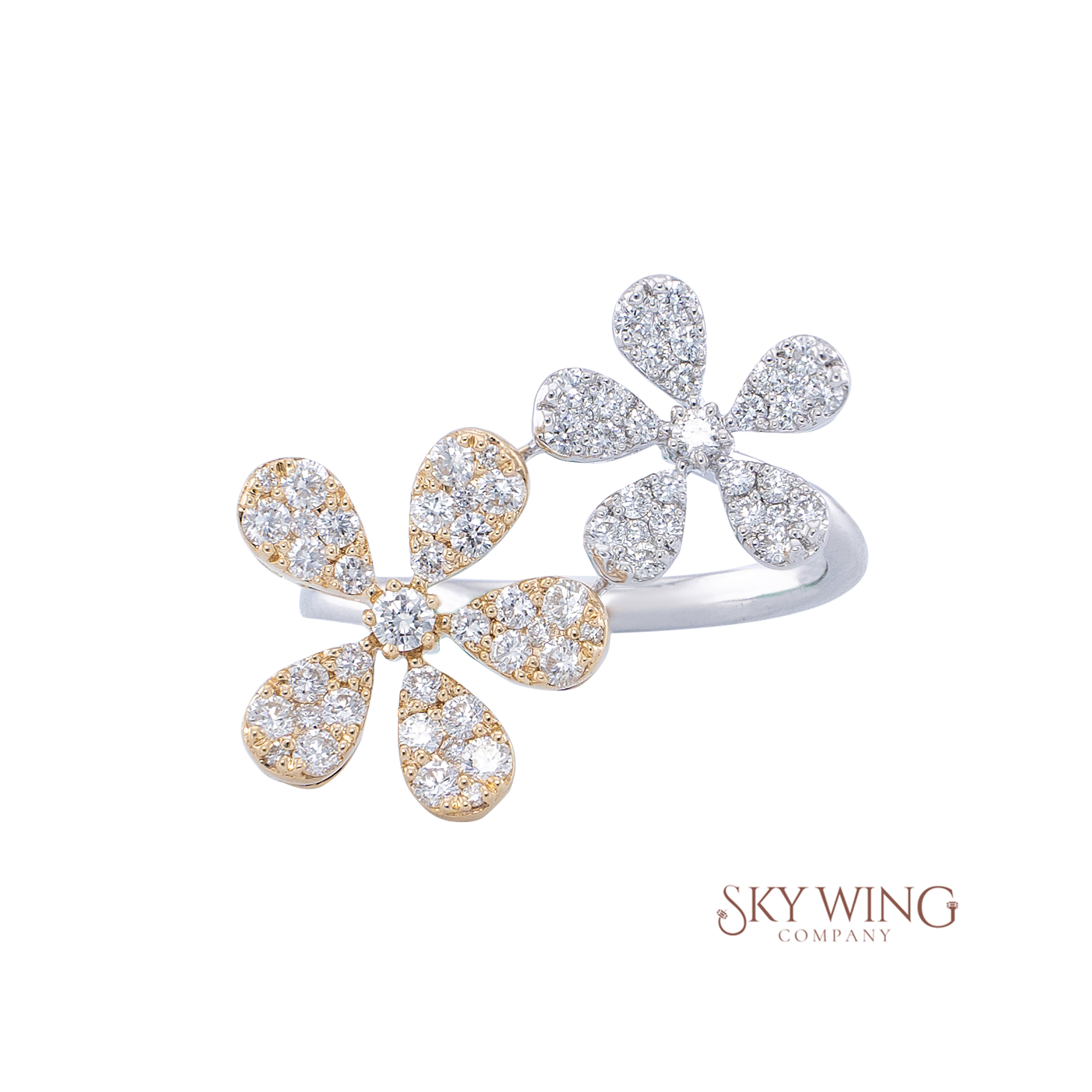 2 FLOWER DIAMOND RING