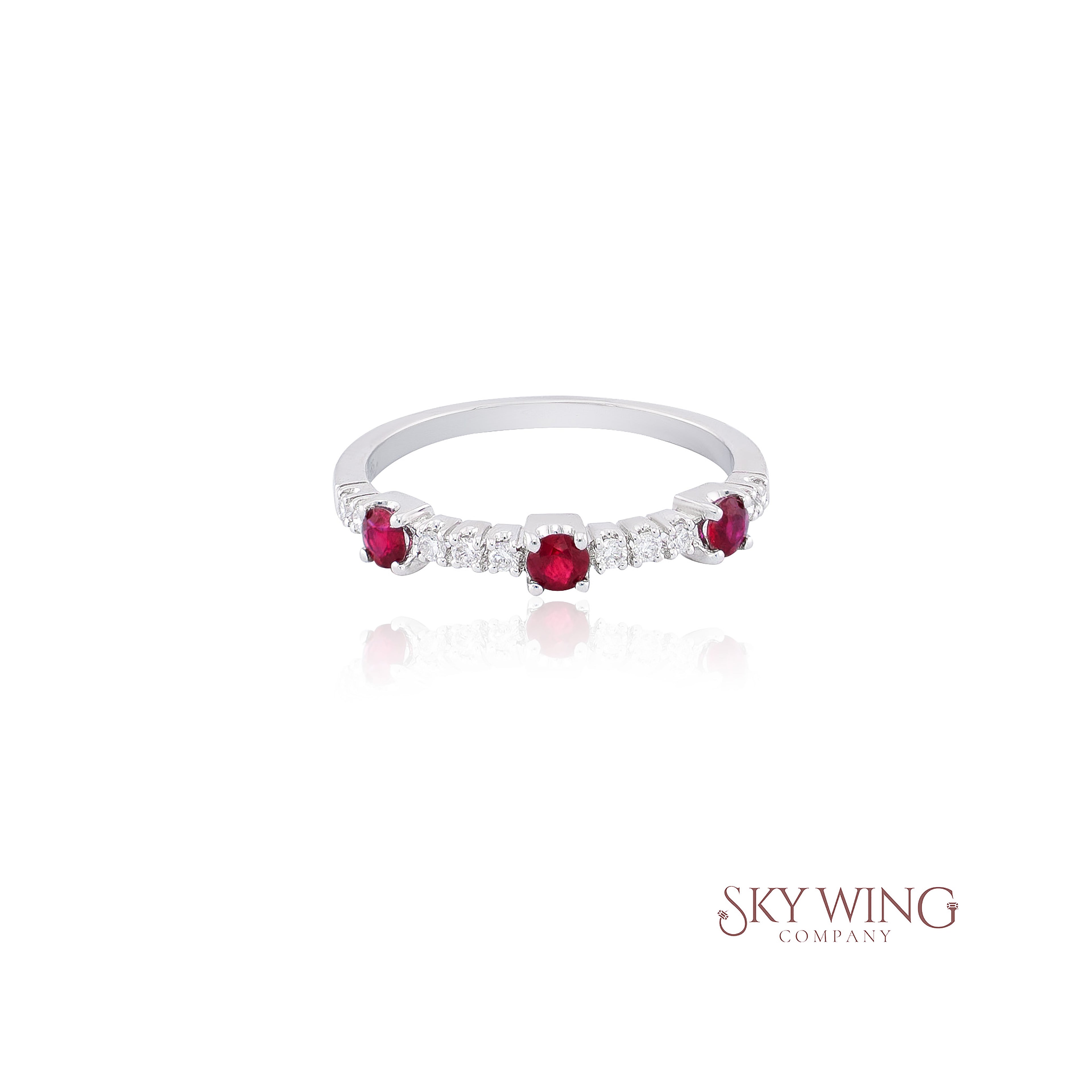 DIA: & 3 ROUND RUBY STATION RING