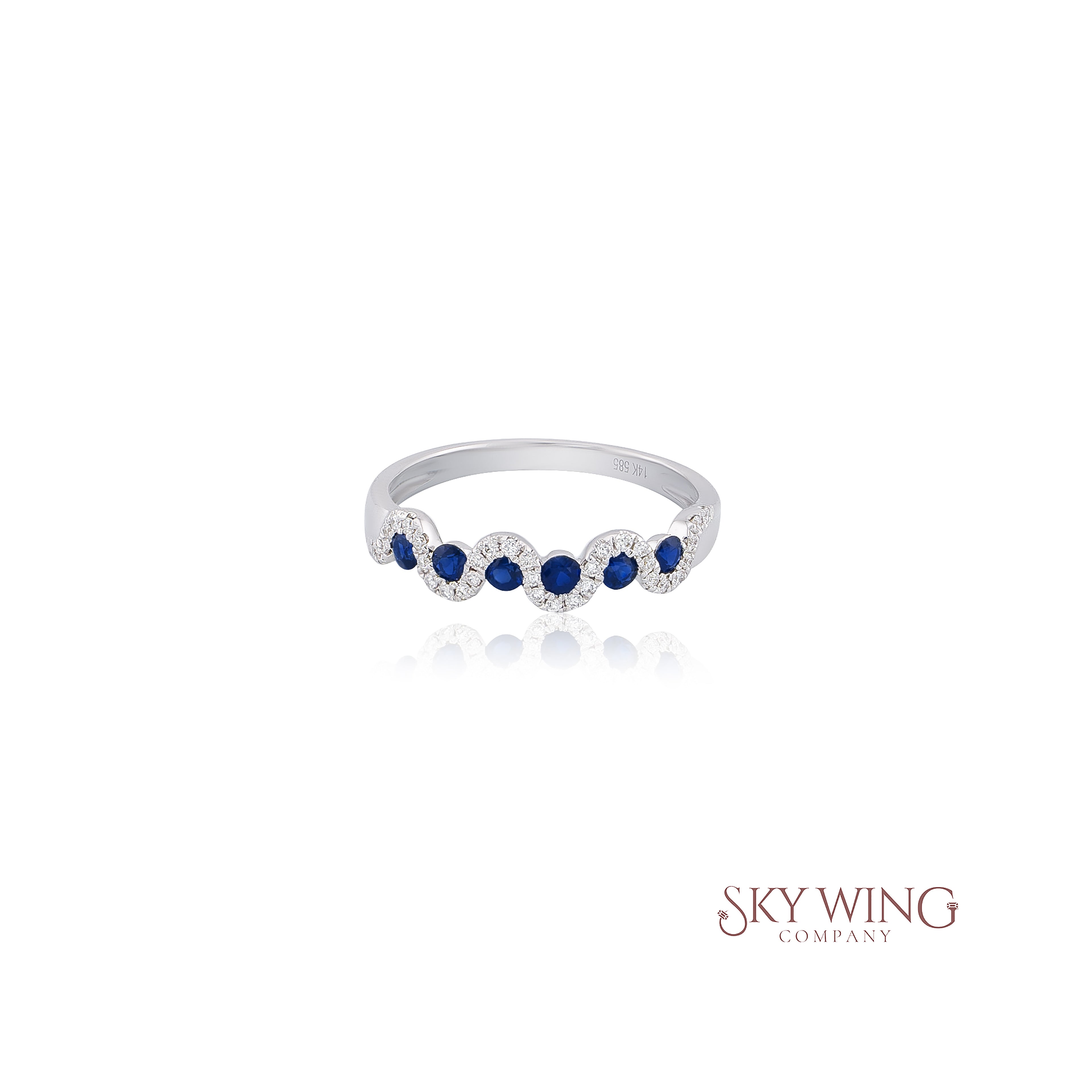 DIA: & BLUE SAPPHIRE WAVE BAND