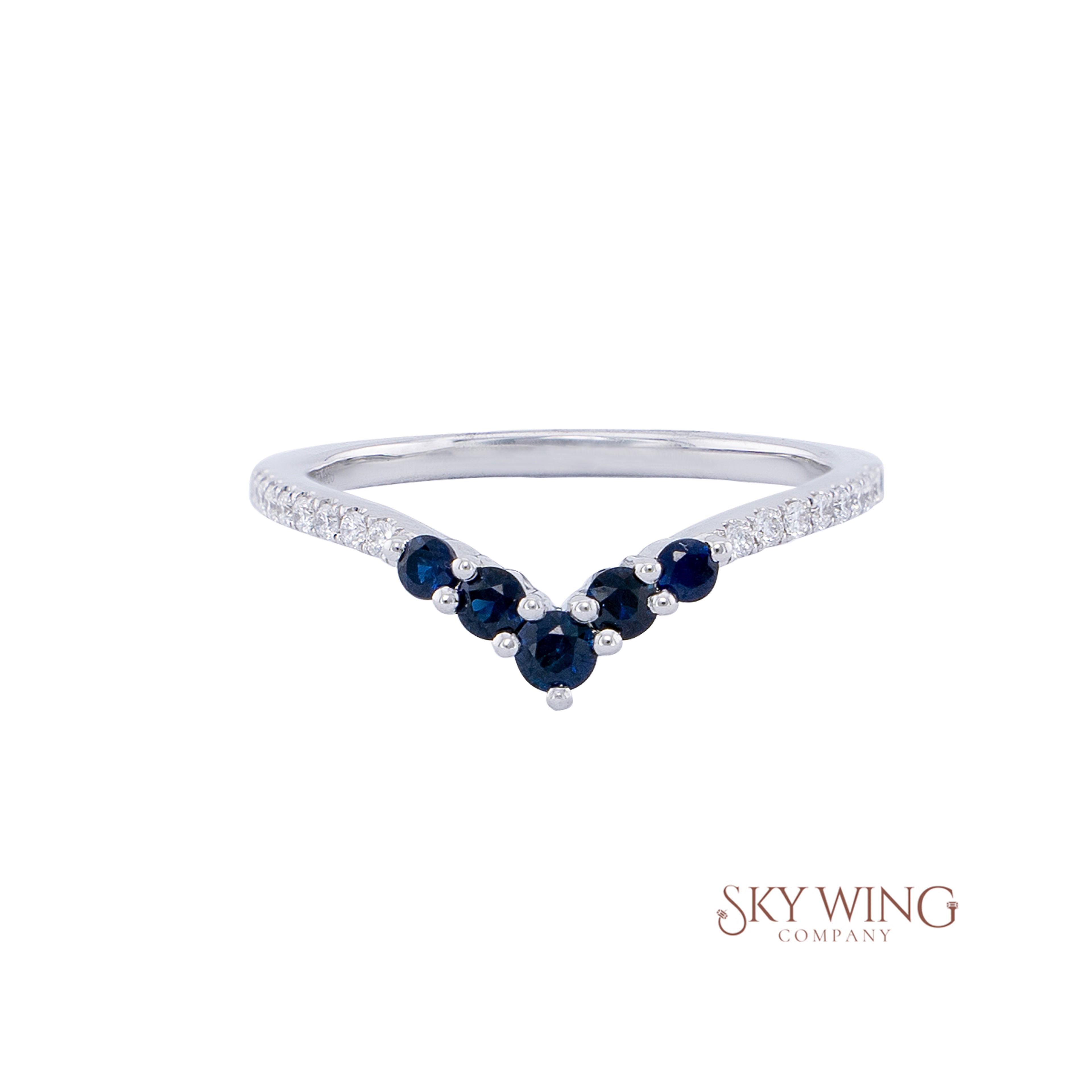 DIA: & BLUE SAPPHIRE CONTOUR BAND
