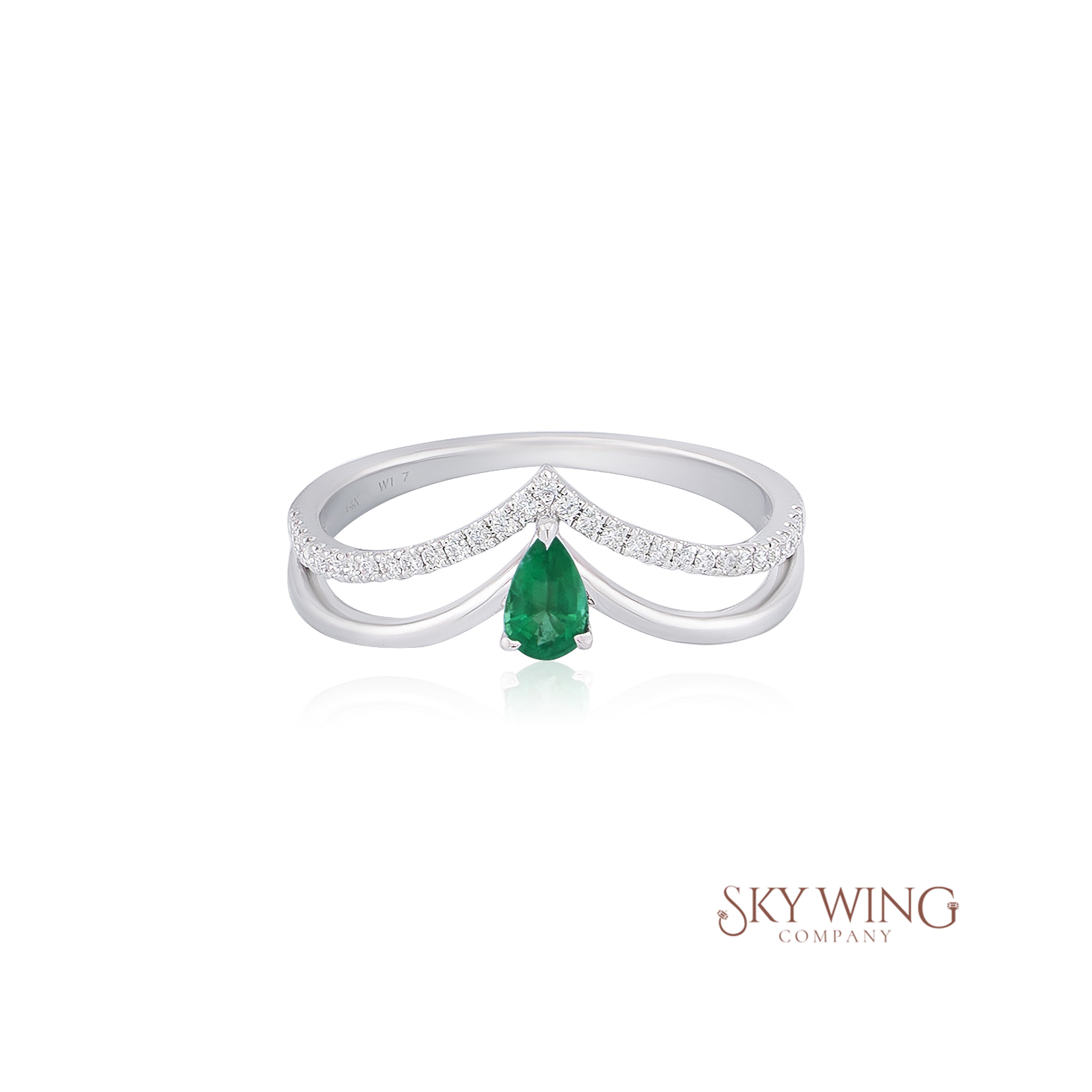 EMERALD CURVED DOUBLE HALF ETERNITY BAND