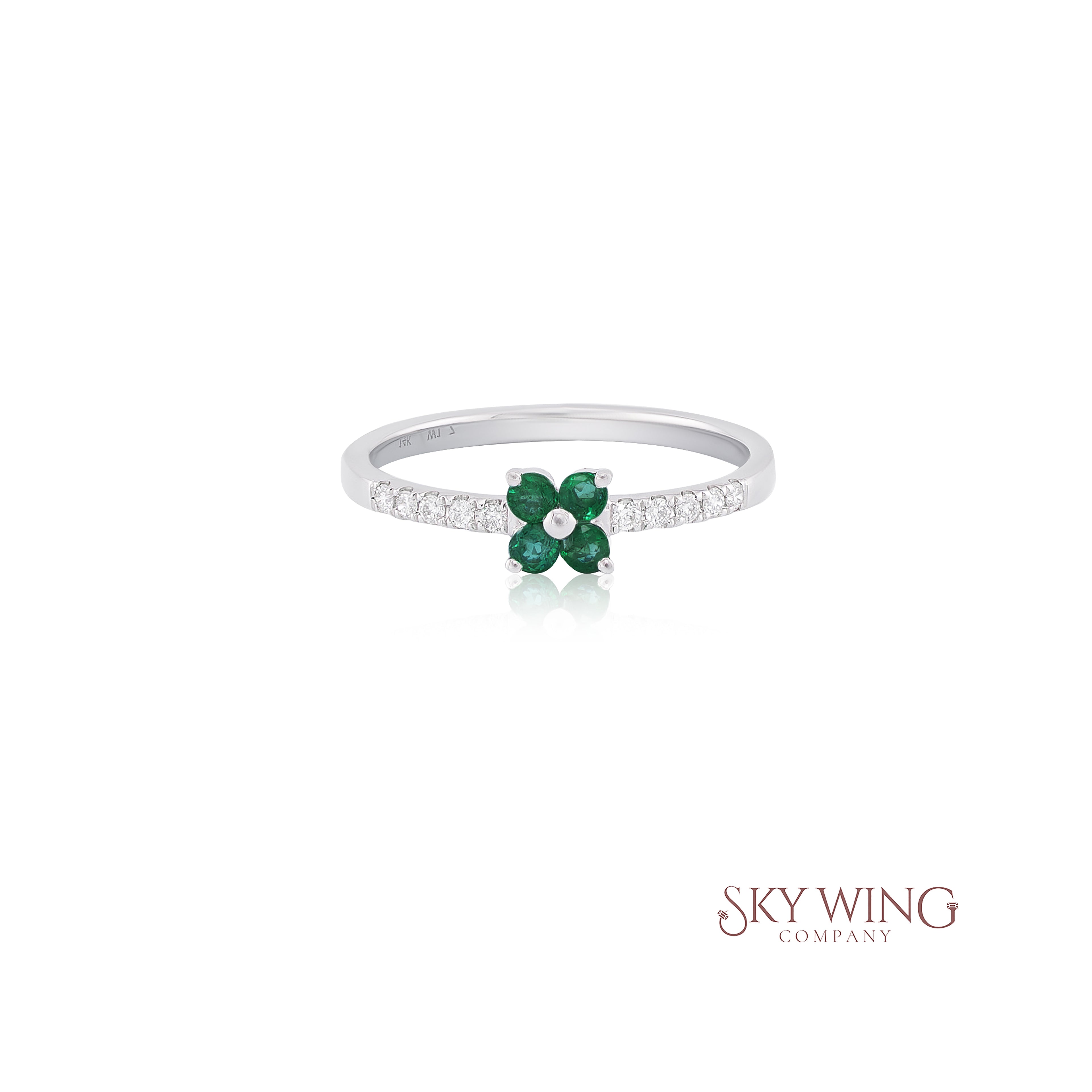 TSAVORITE AND DIAMOND FLOWER BAND