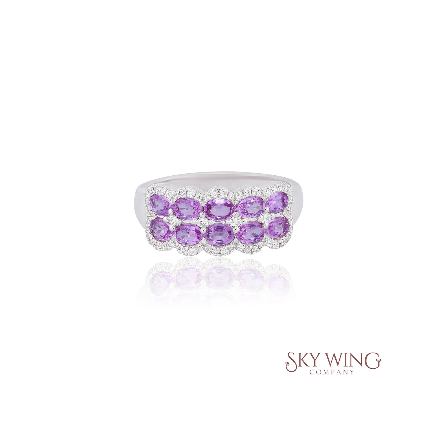 OVAL CUT PINK SAPPHIRE & DIAMOND RING