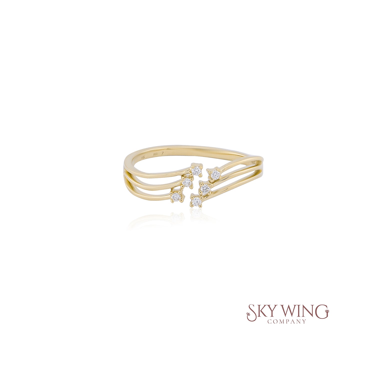 ROUND DIAMOND SCATTERED BAND RING