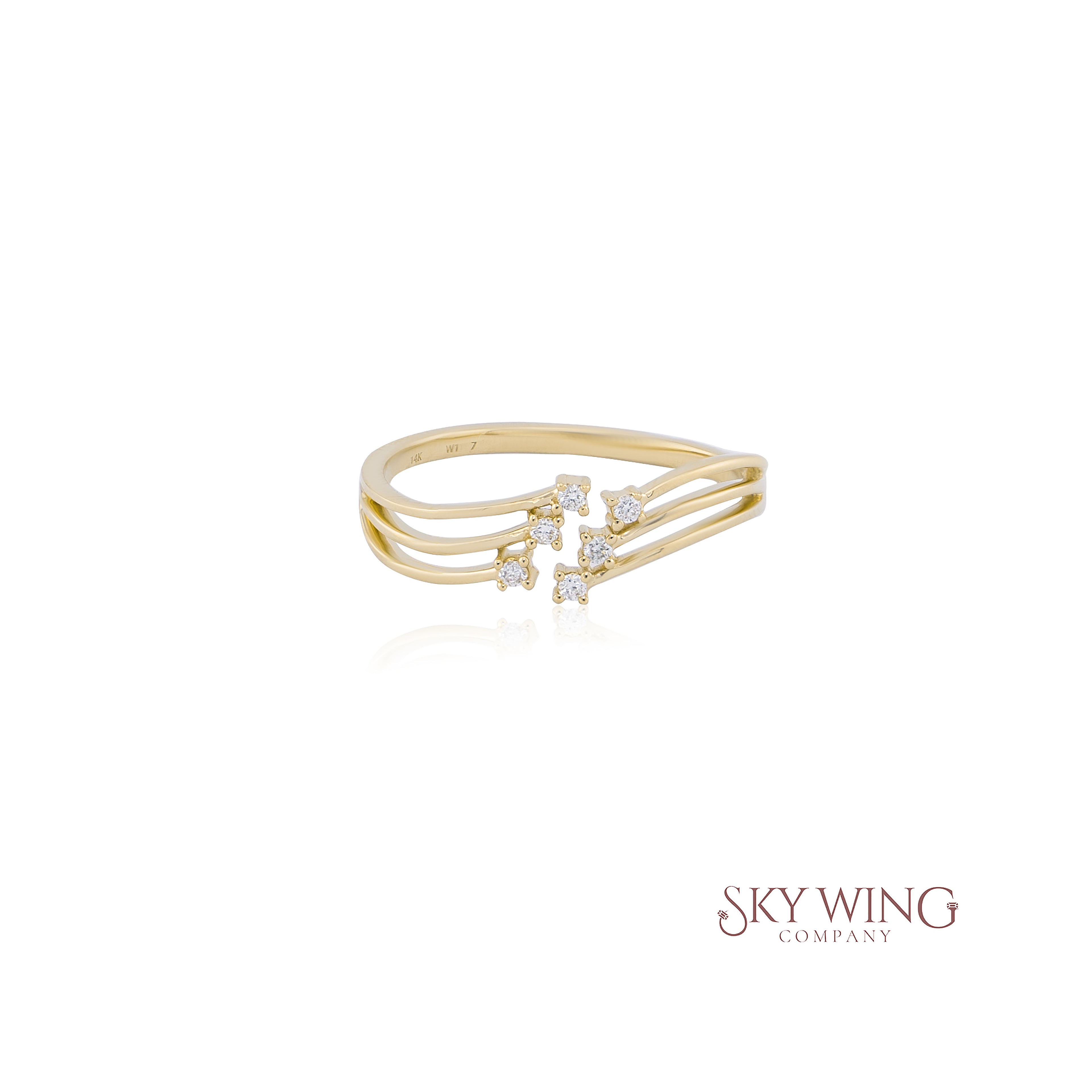 ROUND DIAMOND SCATTERED BAND RING