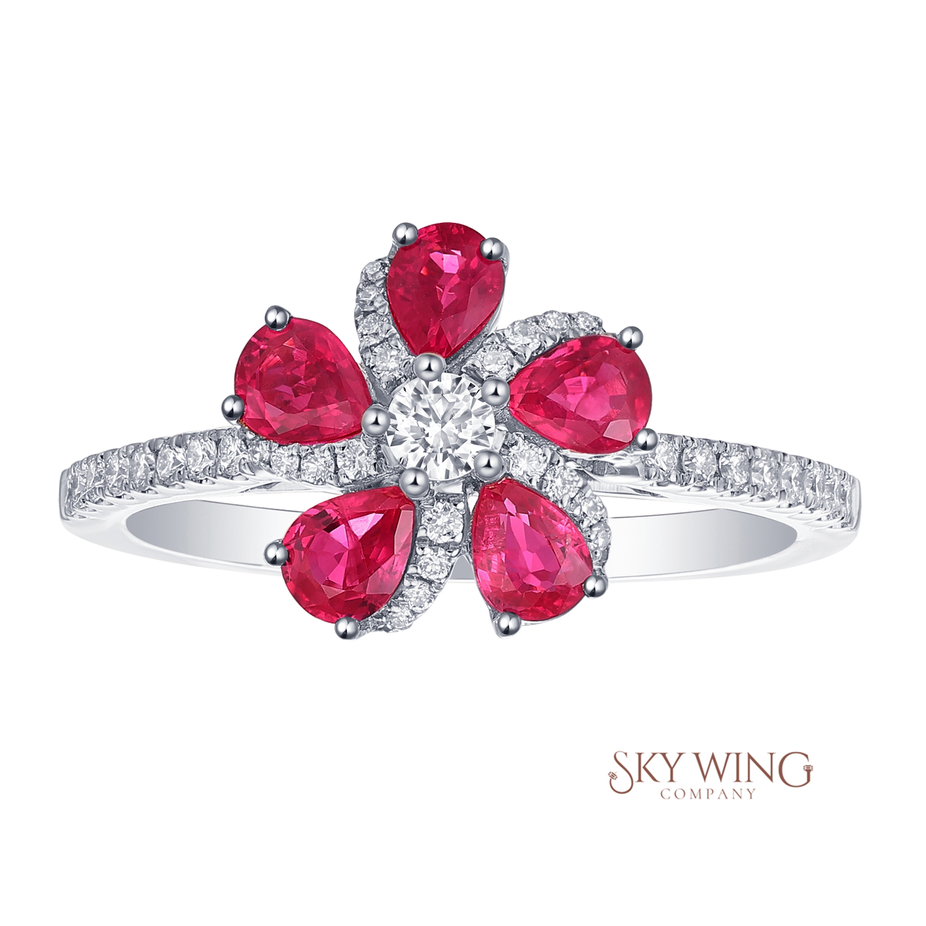 RUBY & DIAMOND FLOWER RING