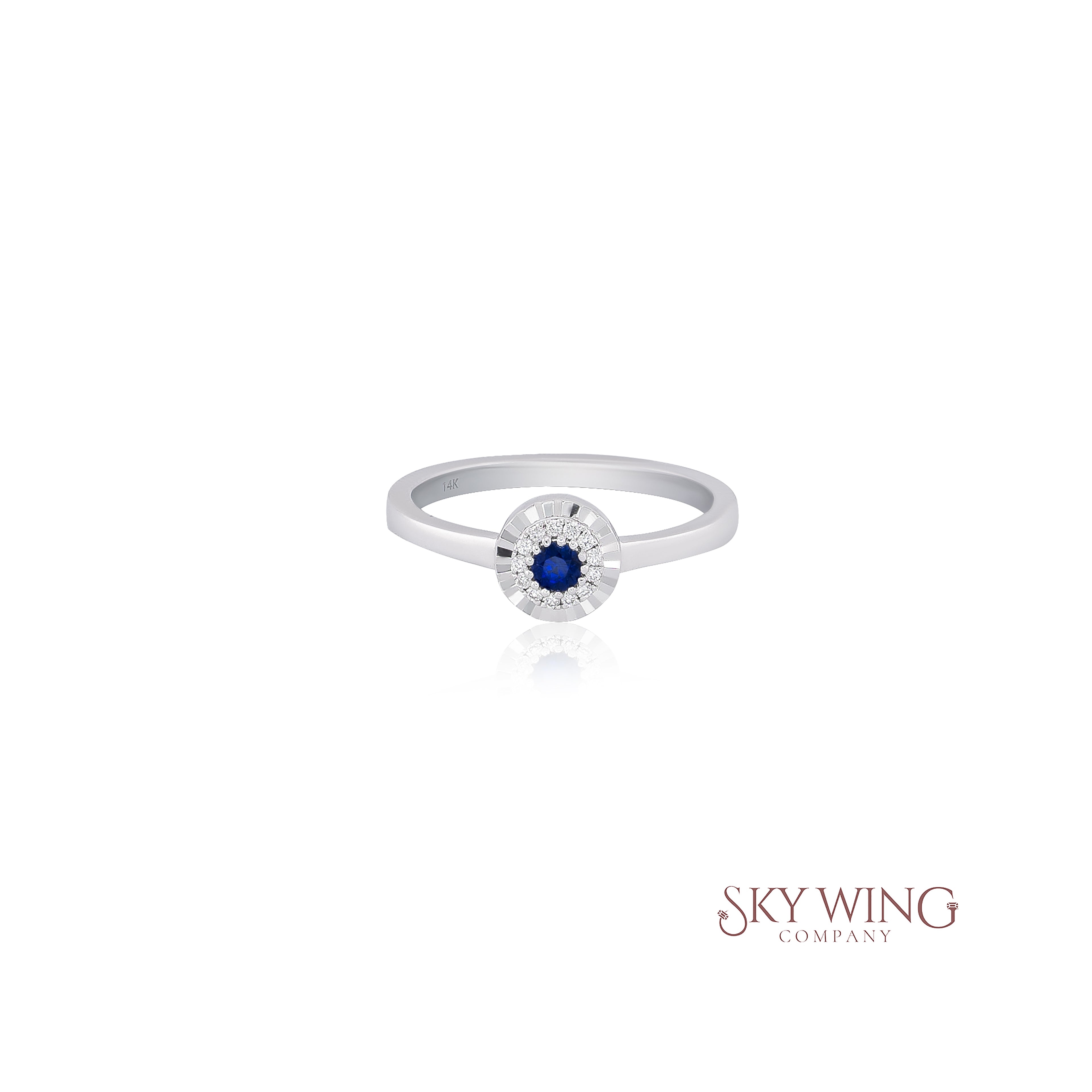 BLUE SAPPHIRE HALO RING