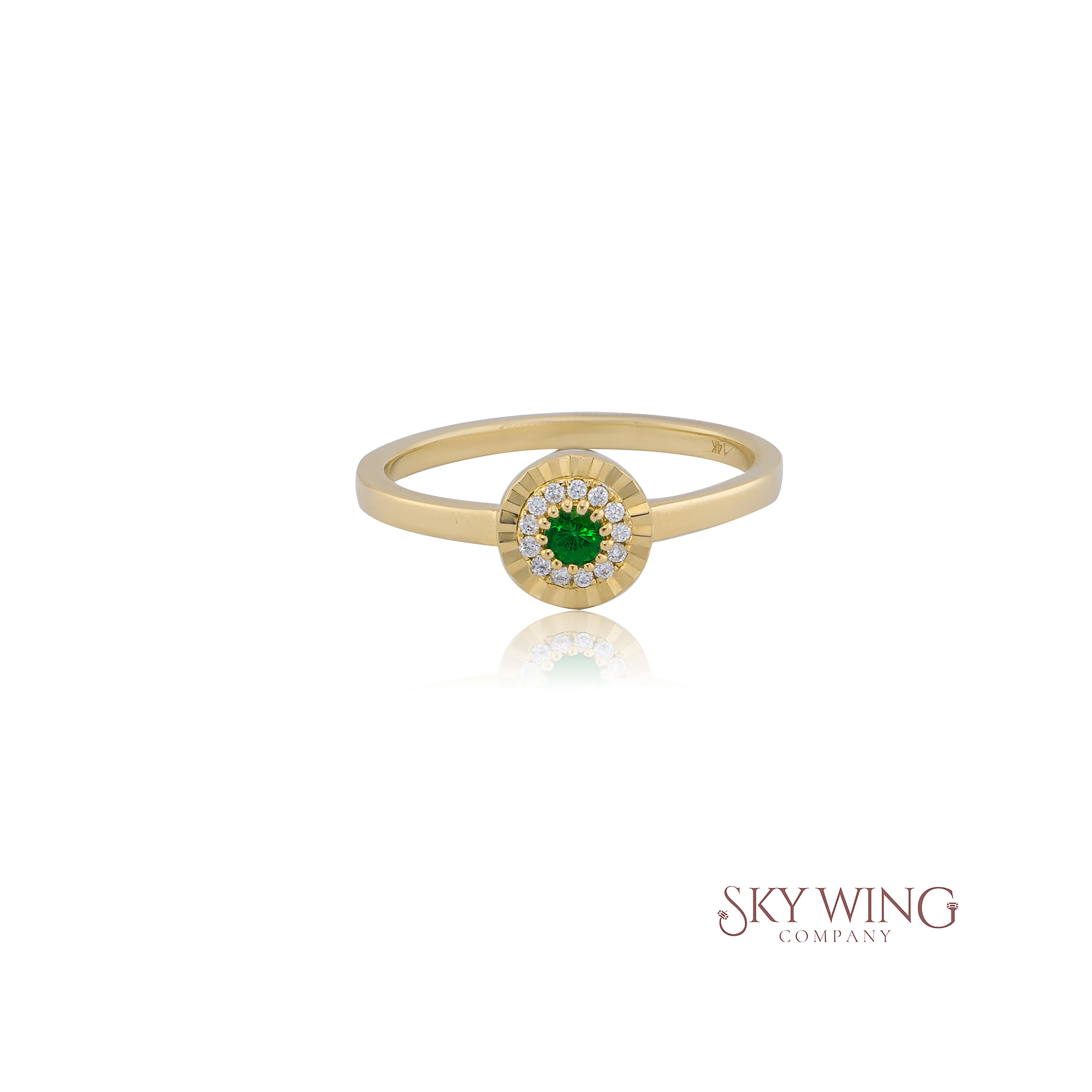 EMERALD HALO RING