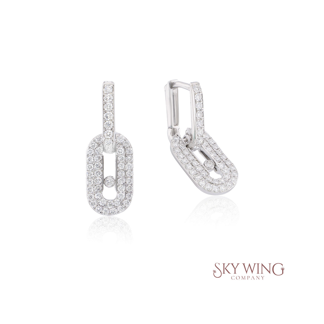 ROUND DIAMOND MOVABLE DANGLER EARRING
