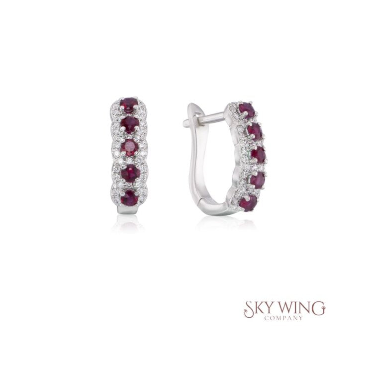 EMERALD AND DIAMOND HOOP EARRINGS