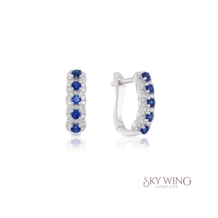 EMERALD AND DIAMOND HOOP EARRINGS
