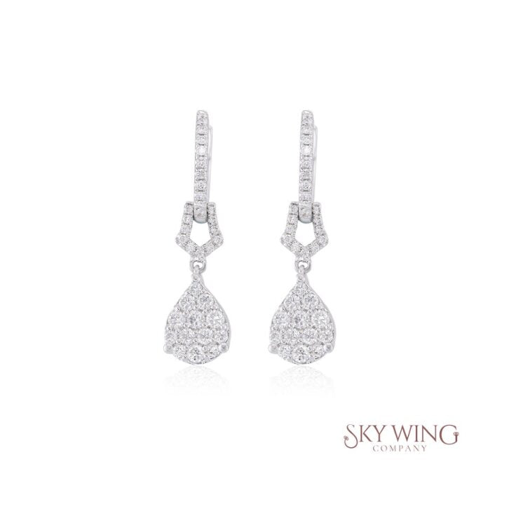 DIAMOND ROUND DROP DANGLER EARRING