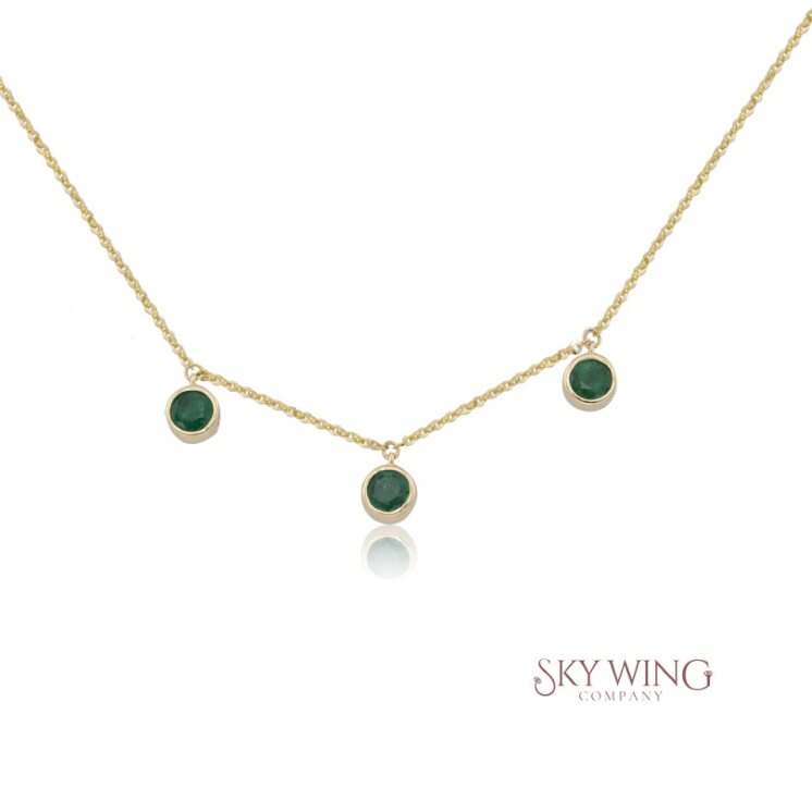 EMERALD HALO CIRCLE NECKLACE