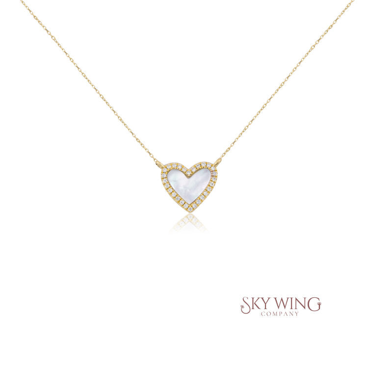 MALACHITE AND DIAMOND HEART PENDANT