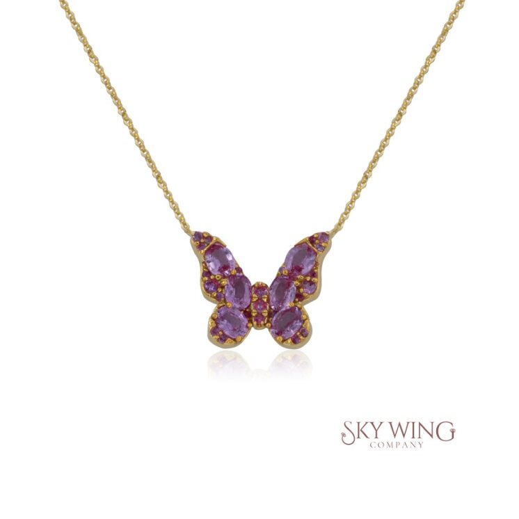 PINK SAPPHIRE BUTTERFLY NECKLACE