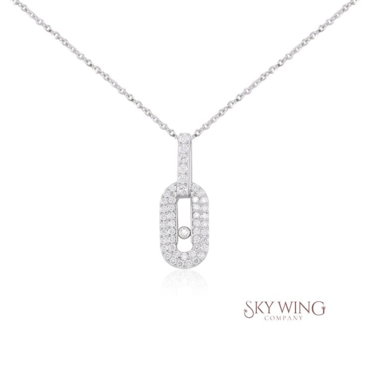 ROUND DIAMOND BAR NECKLACE