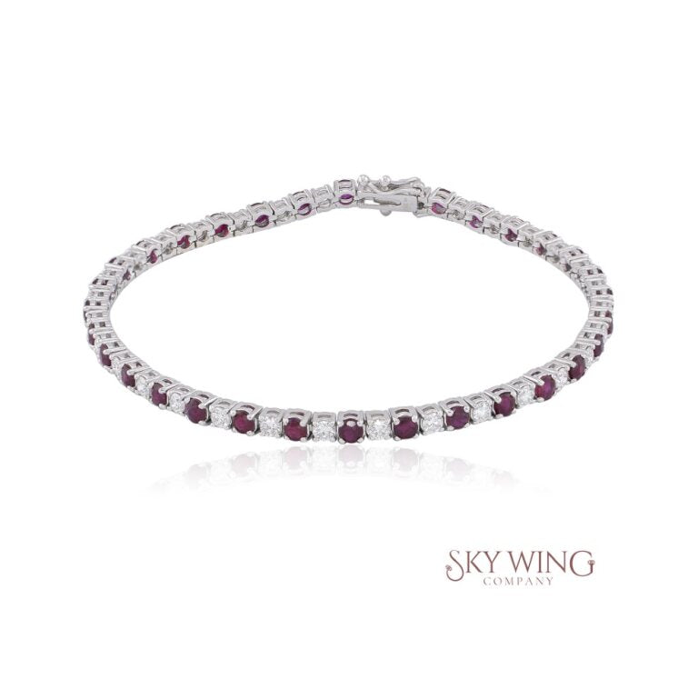 RUBY AND DIAMOND ALTERNATE TENNIS BRACELET