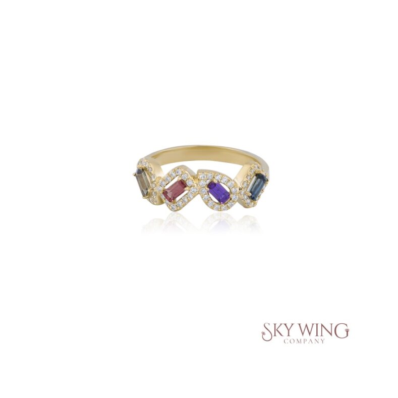 MULTI SHAPE AND MULTI SAPPHIRE RING