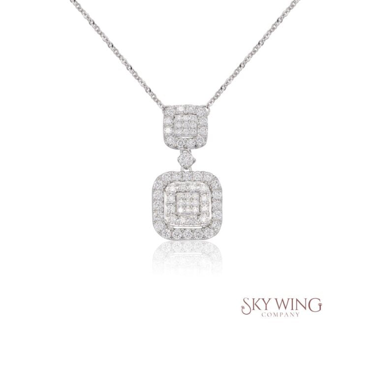 DIAMOND ROUND DANGLING NECKLACE