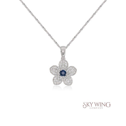 DIAMOND AND EMERALD FLOWER NECKLACE