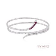 ROUND DIAMOND AND RUBY WRAP AROUND BANGLE