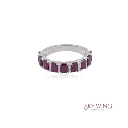 EMERALD AND DIAMOND FULL ETERNITY BAND