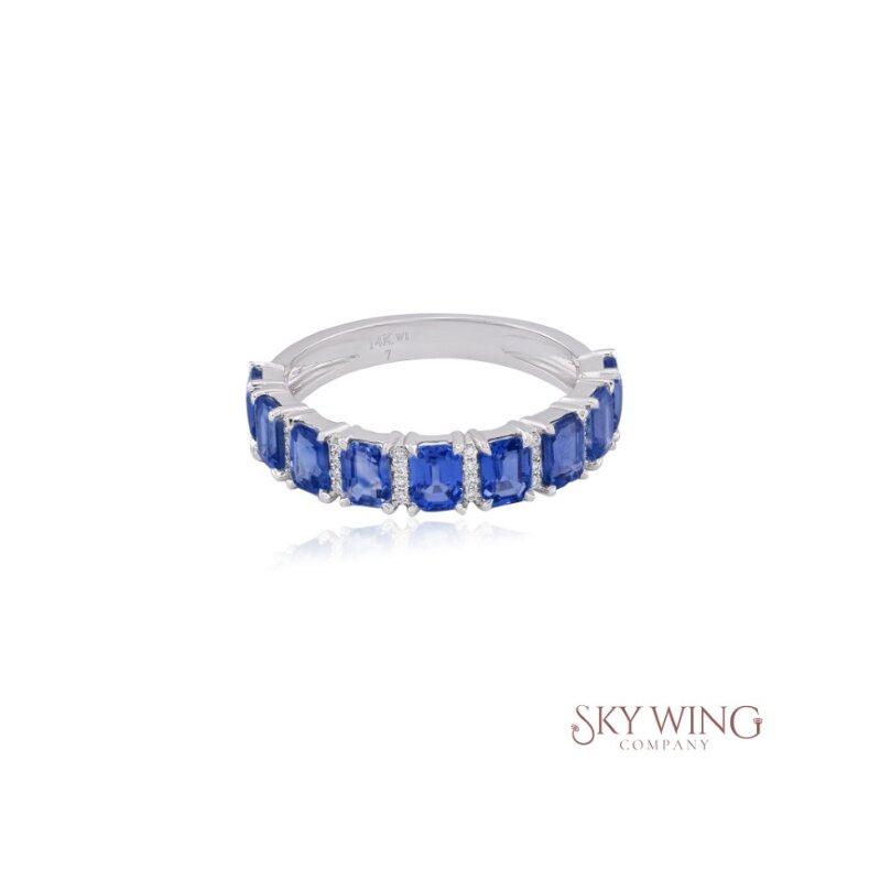 EMERALD AND DIAMOND FULL ETERNITY BAND