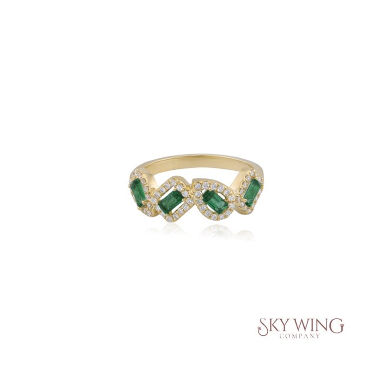 BAGUETTE CUT BLUE SAPPHIRE AND DIAMOND AND TEARDROP FRAME RINGS