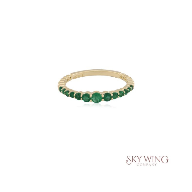 EMERALD HALF ETERNITY RING