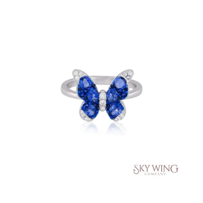 PURPLE SAPPHIRE AND DIAMOND BUTTERFLY RING