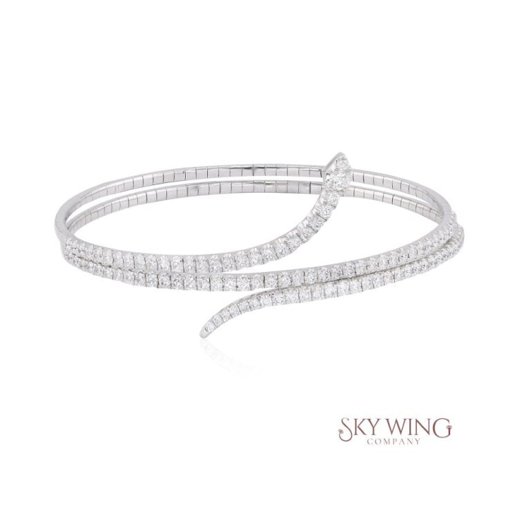 ROUND DIAMOND WRAP AROUND BANGLE
