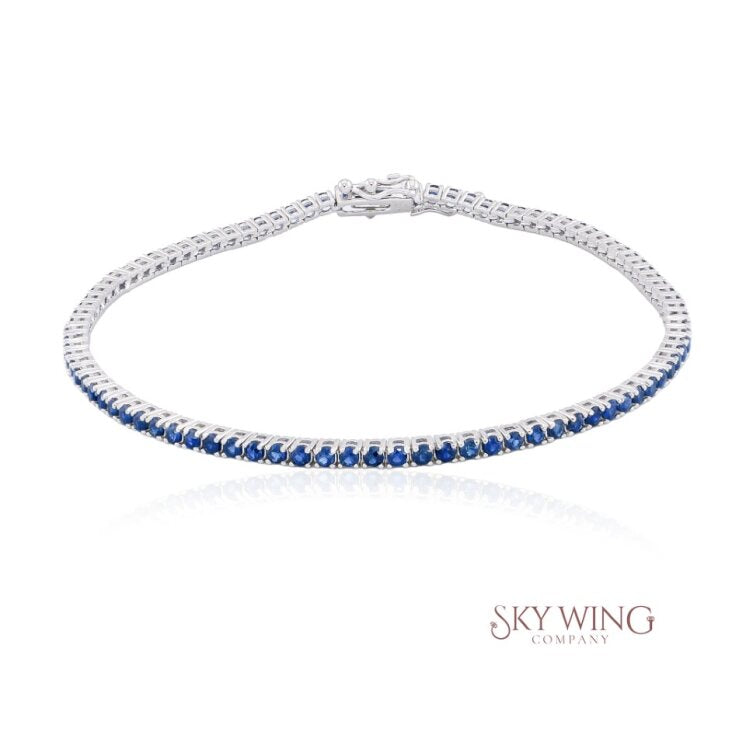 ROUND BLUE SAPPHIRE TENNIS BRACELET
