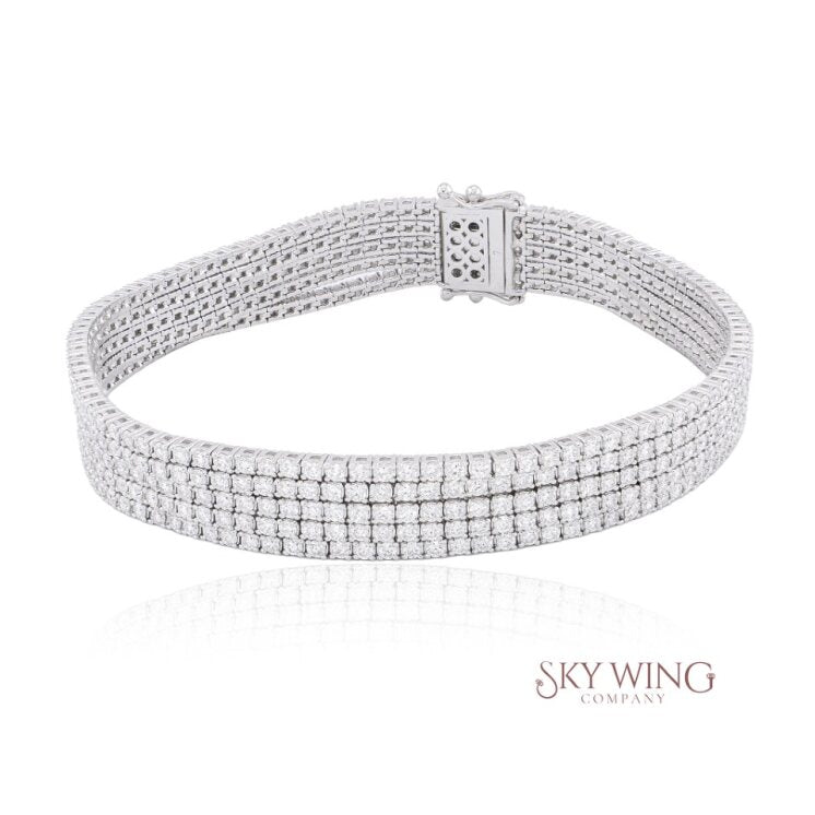 3 LAYER ROUND DIAMOND TENNIS BRACELET