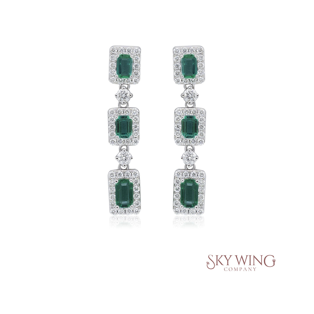 EMERALD DIAMOND DANGLER EARRINGS