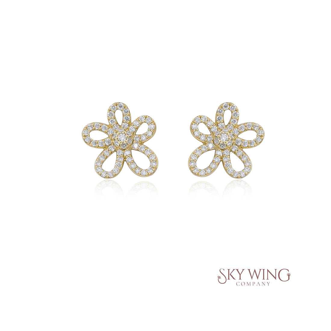DIAMOND FLOWER STUDDS