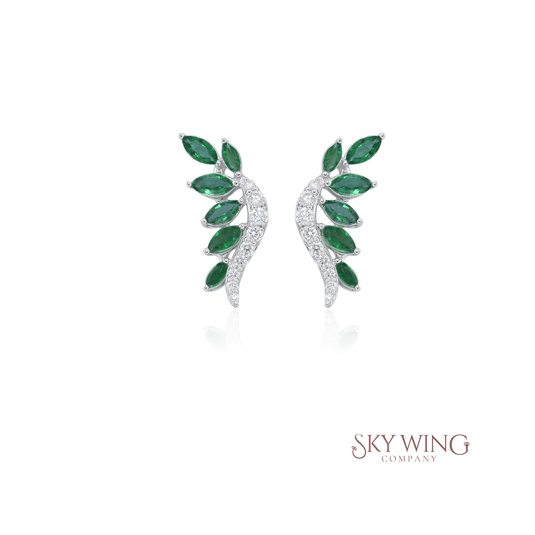 EMERALD AND DIAMOND EAR CUFF EARRING